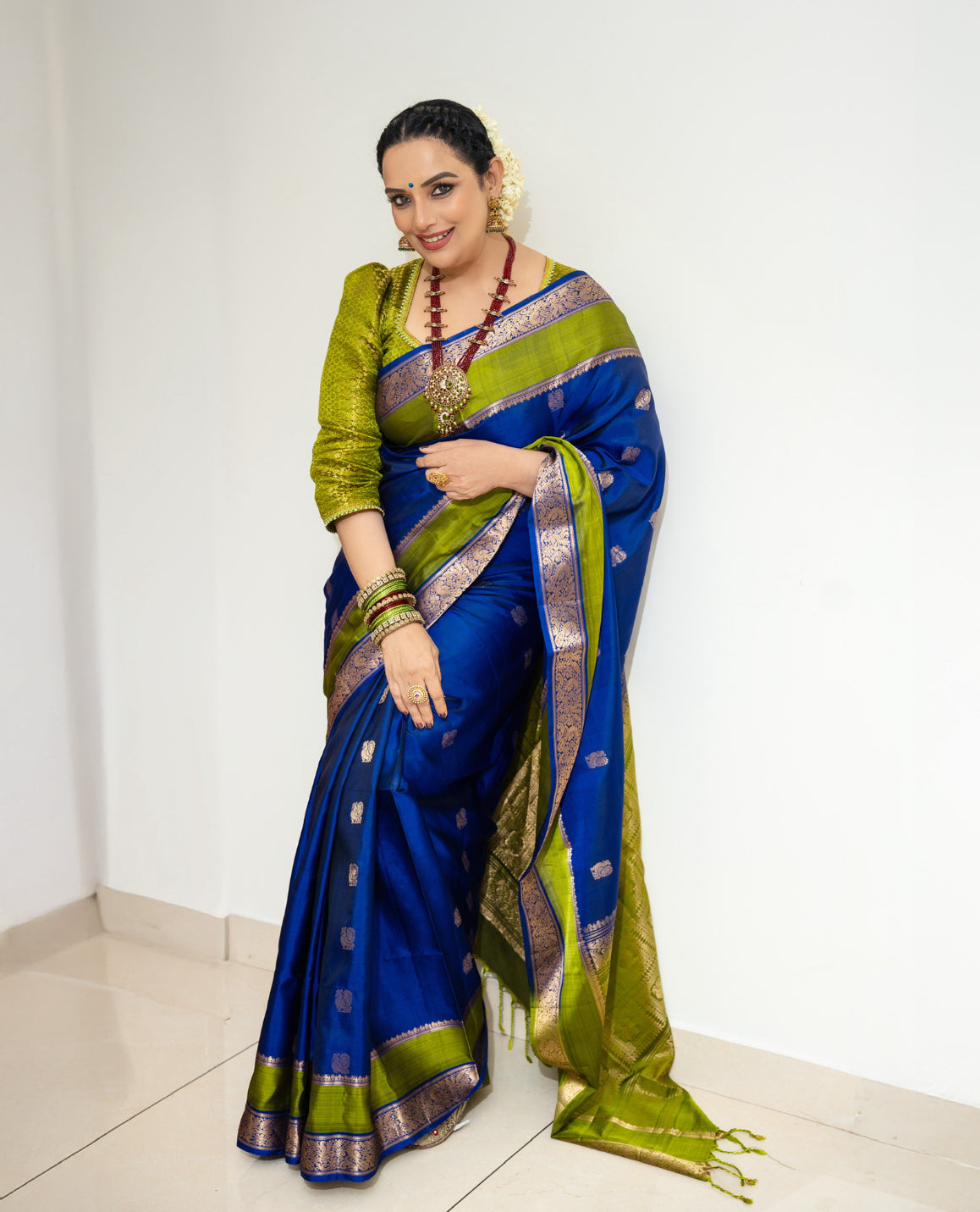 Kanjipuram Silk Saree Shwetha menon choice