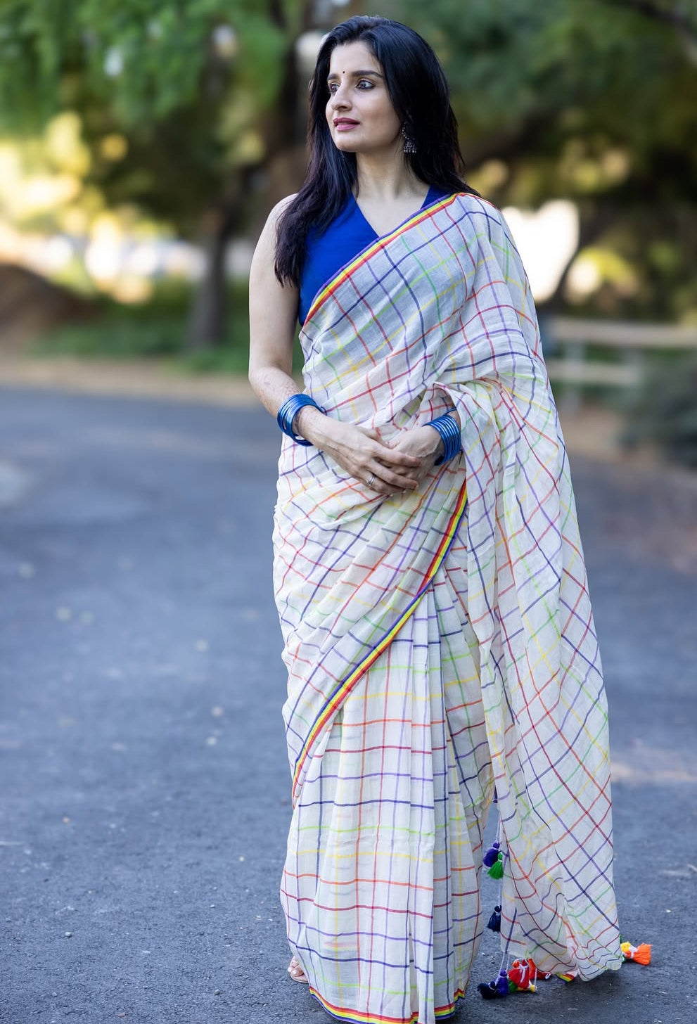Vasanthika check mal Saree