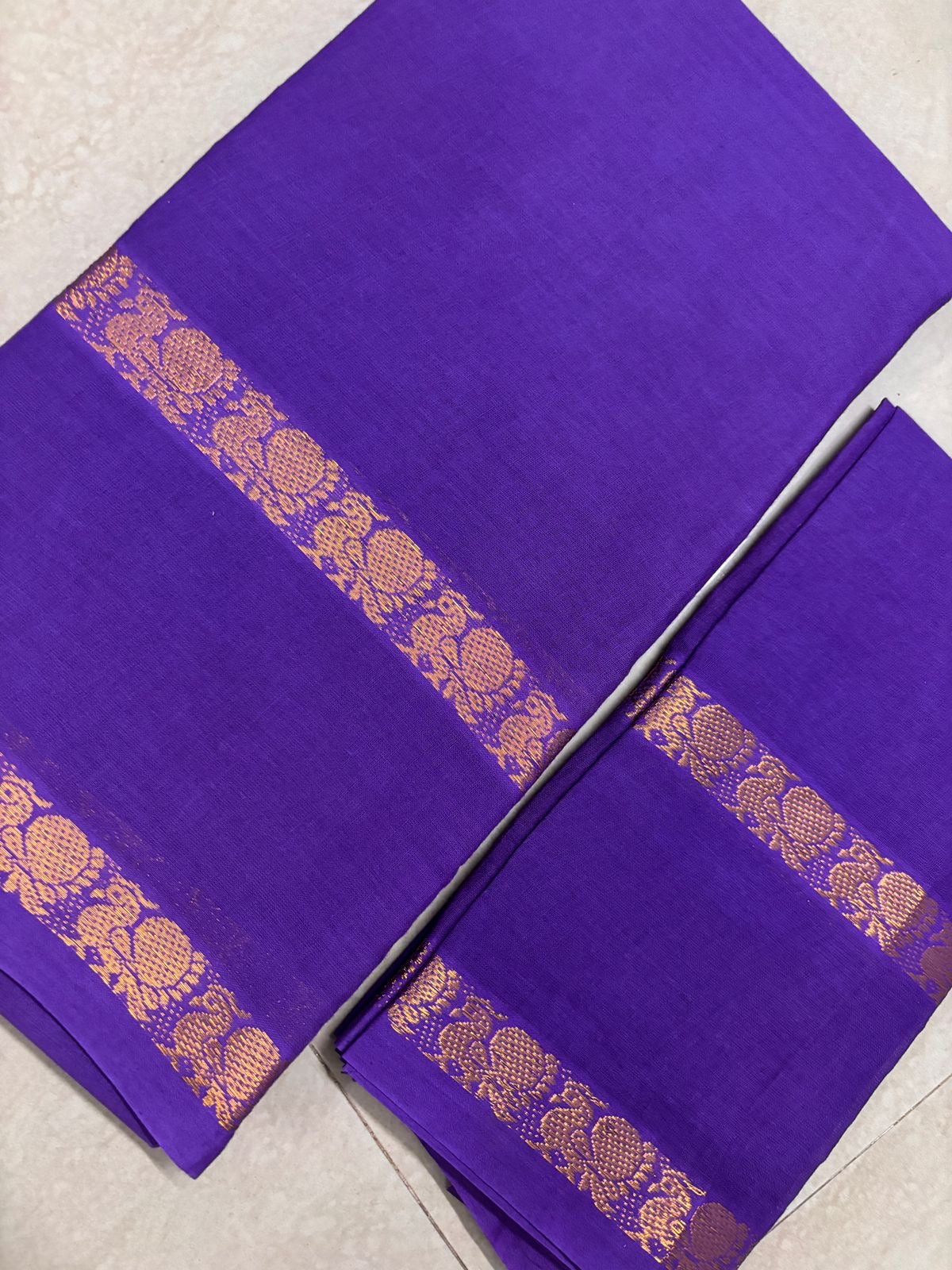 Tarangini Sungudi Cotton sarees with blouse violet