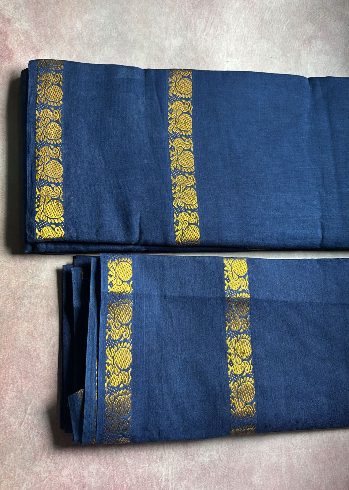 Sungudi handloom retta petta border saree Blue