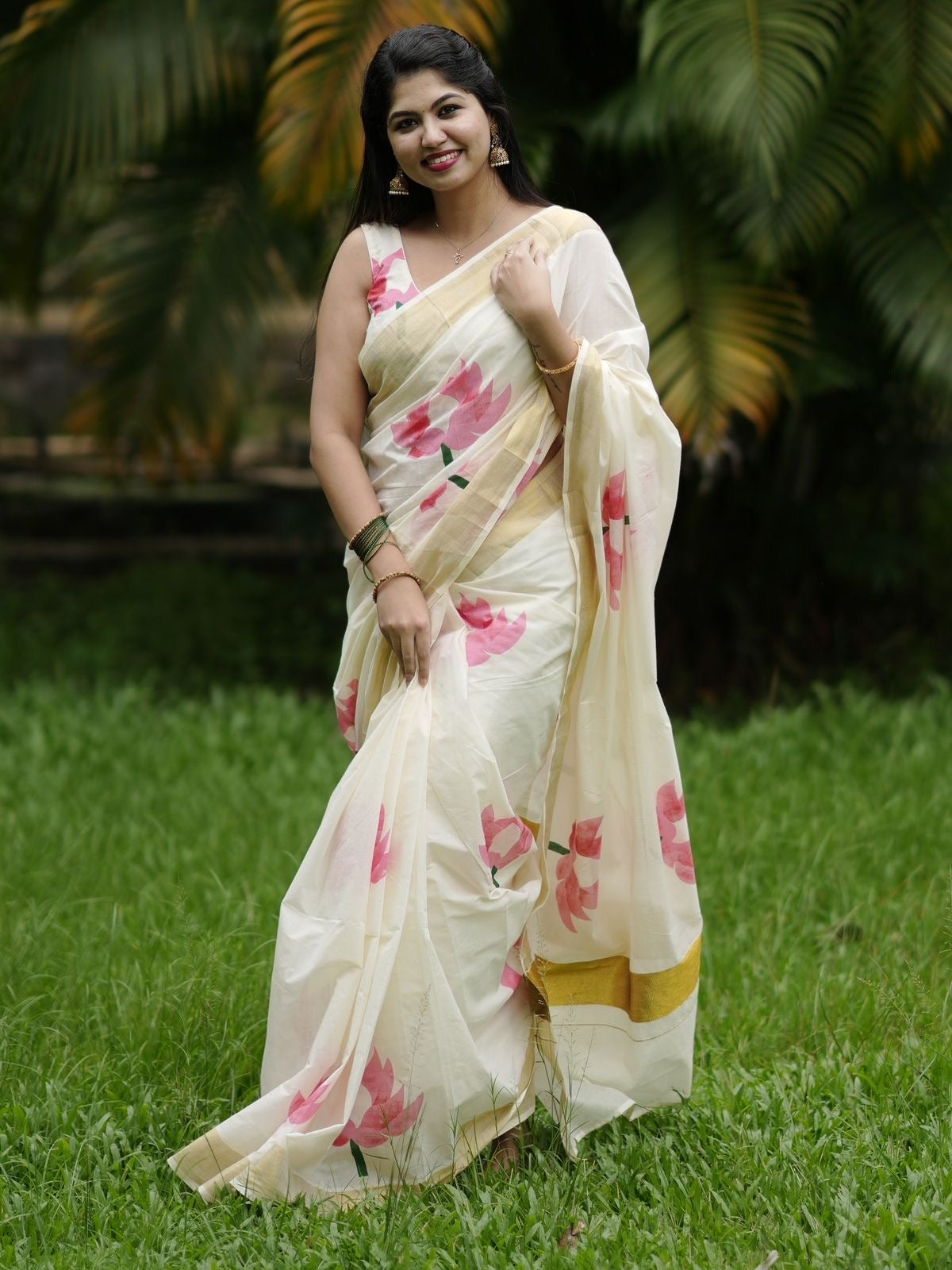 Sarvani lotus Kerala Cotton Saree