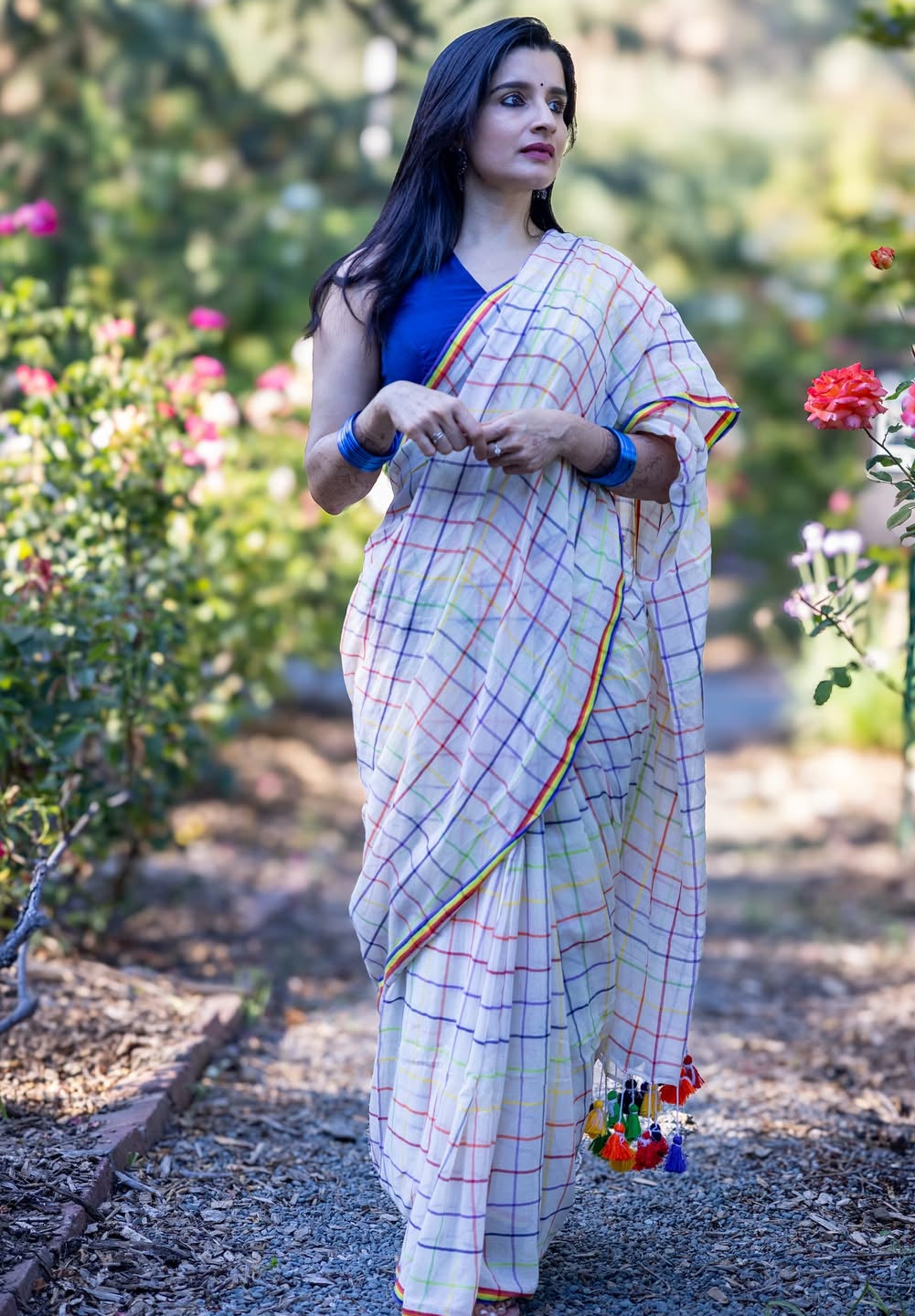 Vasanthika check mal Saree