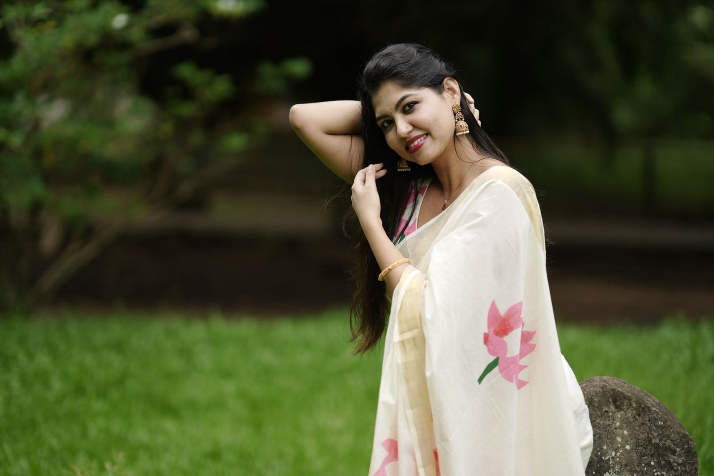 Sarvani lotus Kerala Cotton Saree