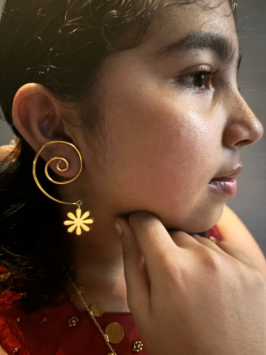 Anti Tarnish brass ear loop earrings