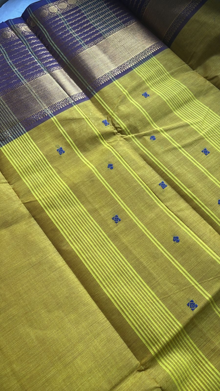 Sangita dual tone kanchi cotton sarees with woven buttas and blouse piece