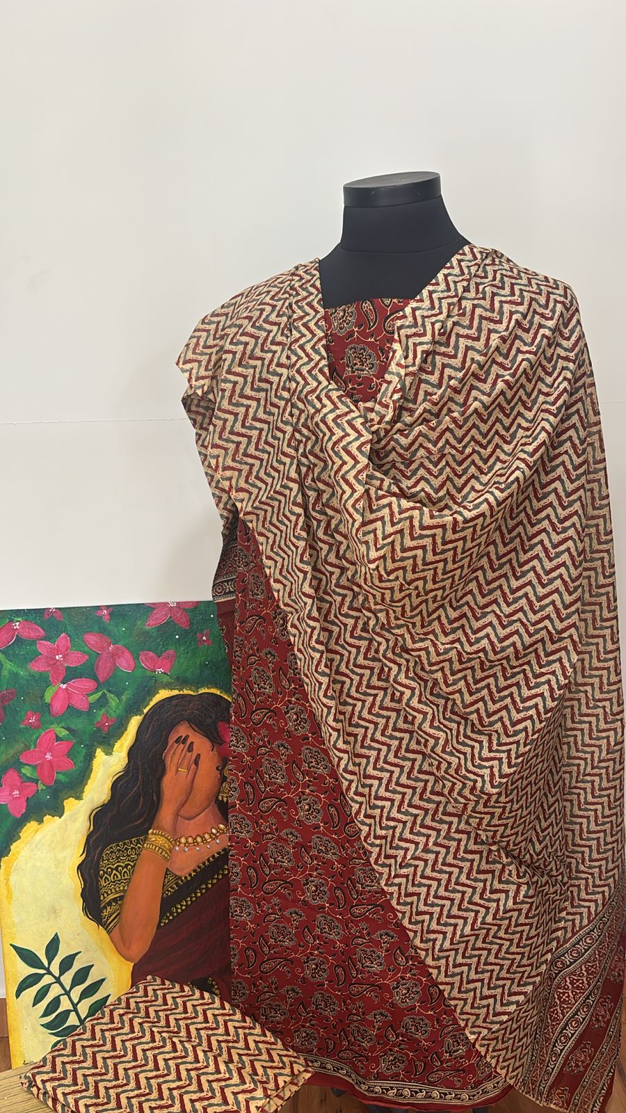 Jaipur block printed pure cotton Suit Material Unstitched