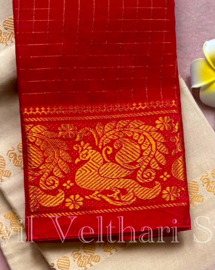 Peacock motif Sungudi handloom zari kattam blouse piece BLS9