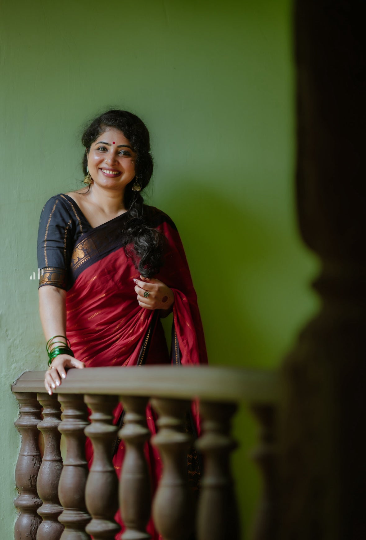 Tarangini Velthari Sungudi Cotton Handloom Saree with blouse piece