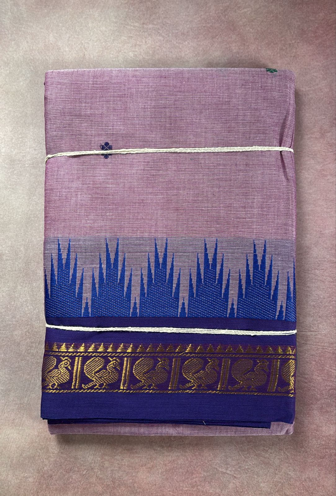 Sangita Ganga Jamuna Chettinad Cotton saree with buttas lavender