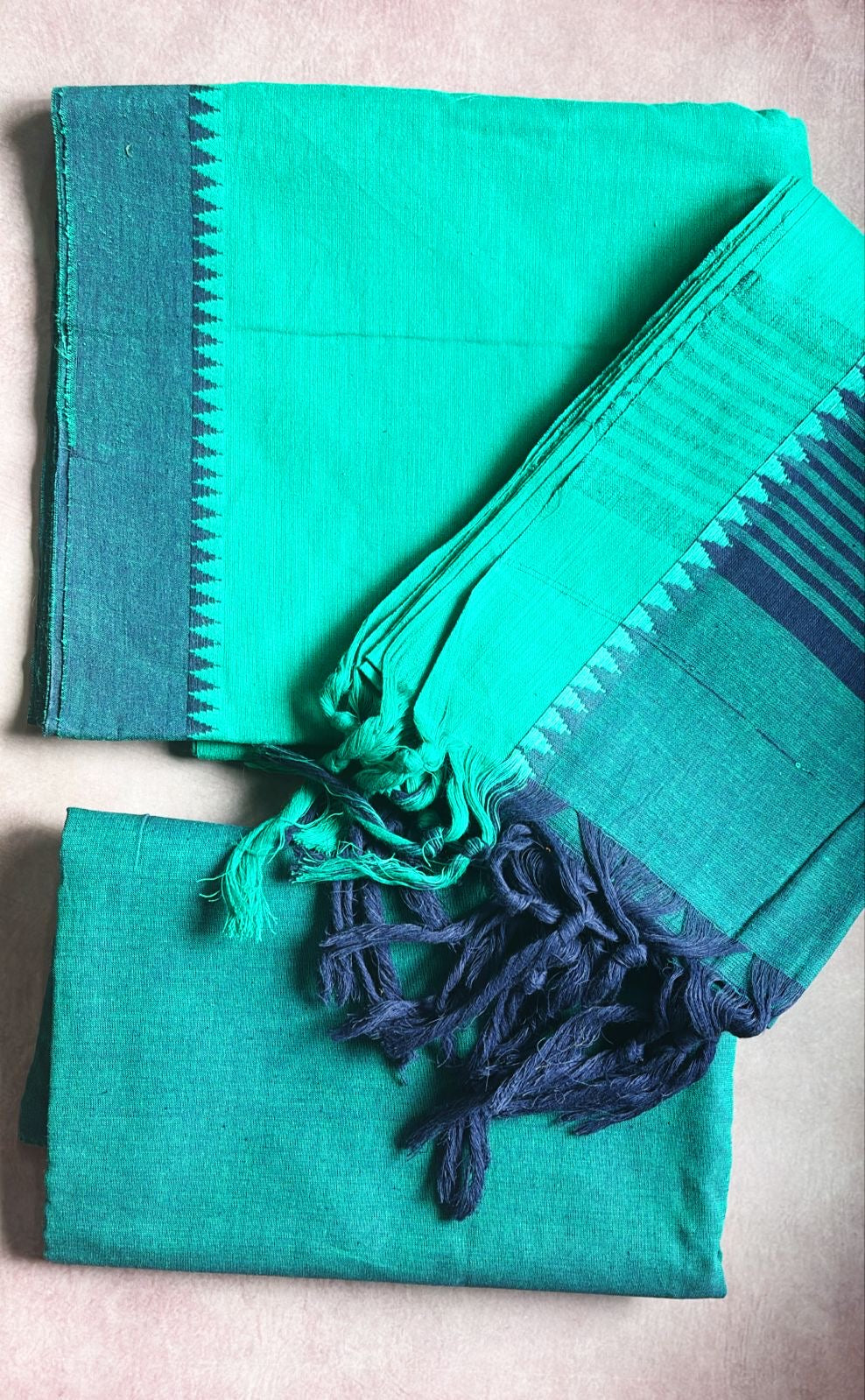 Mangalagiri temple border pure cotton Suit materials Unstitched MA03