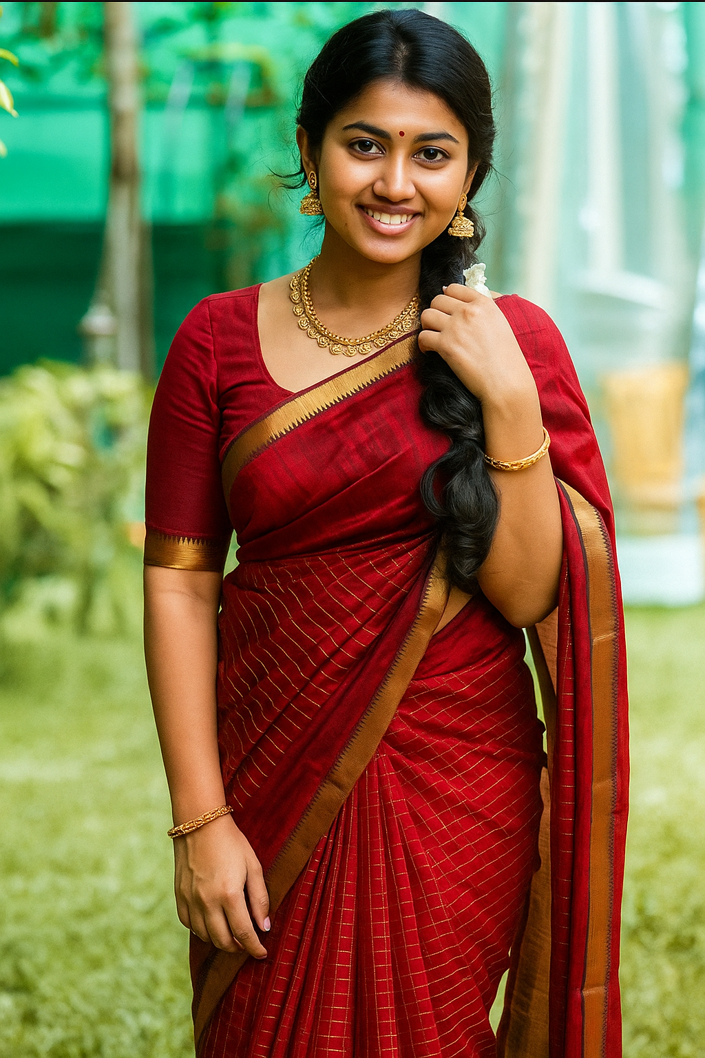 Mangalagiri pattu sarees maroon