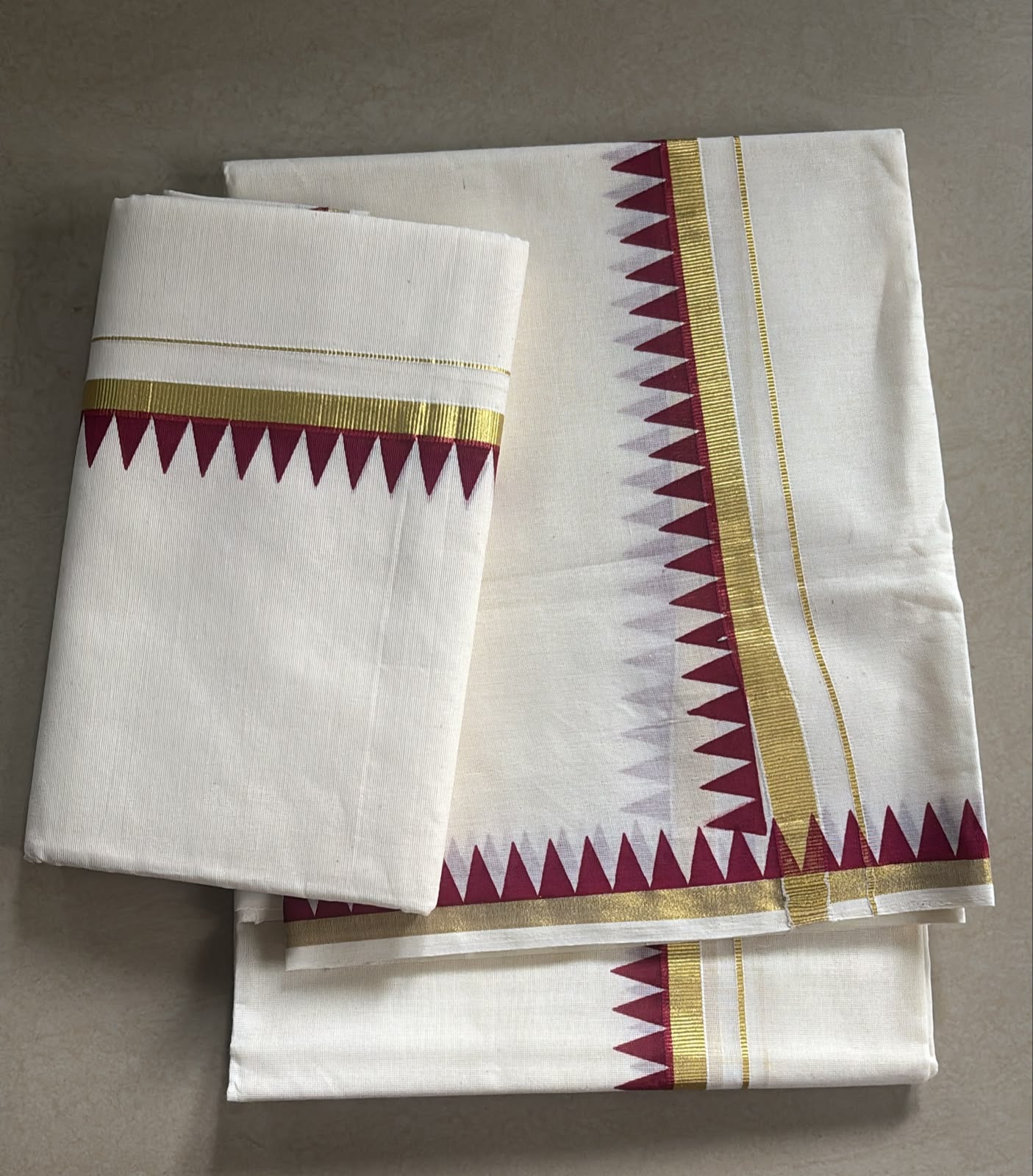 Temple border kasavu Set Mundu