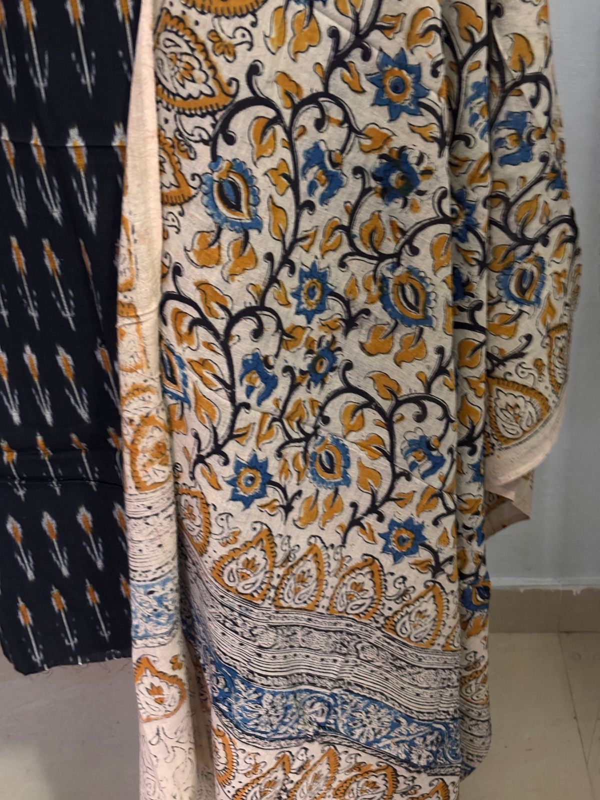 Drapika (द्रपिका)Kalamkari Ikkat Pure Cotton Suit Sets Unstiched