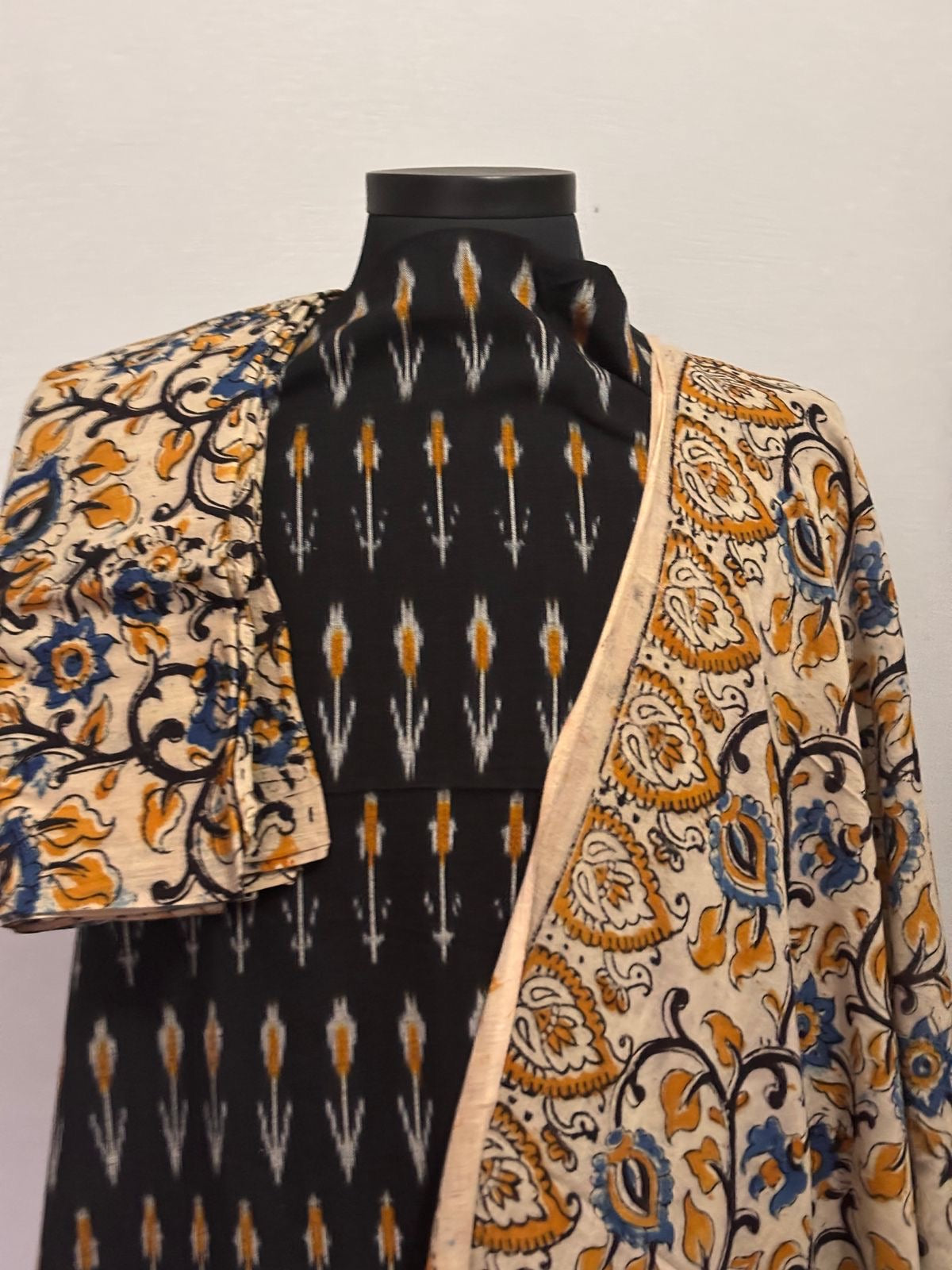 Drapika (द्रपिका)Kalamkari Ikkat Pure Cotton Suit Sets Unstiched