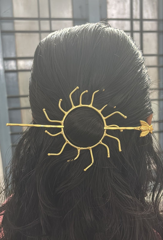 Anti Tarnish brass Hair accessories Sun design