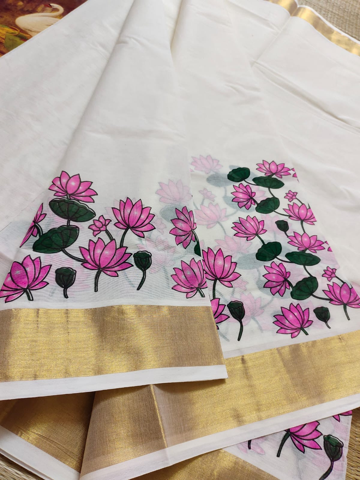 Lotus Theme Onam Kerala Set Sarees