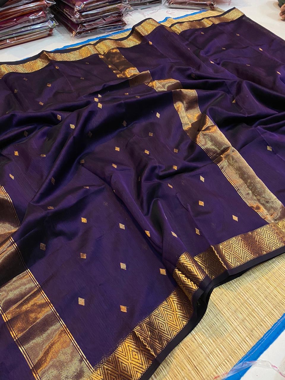 Kalyanika (कल्याणिका) Handloom Maheshwari Silk Cotton Sarees Nayanthara inspired KM04