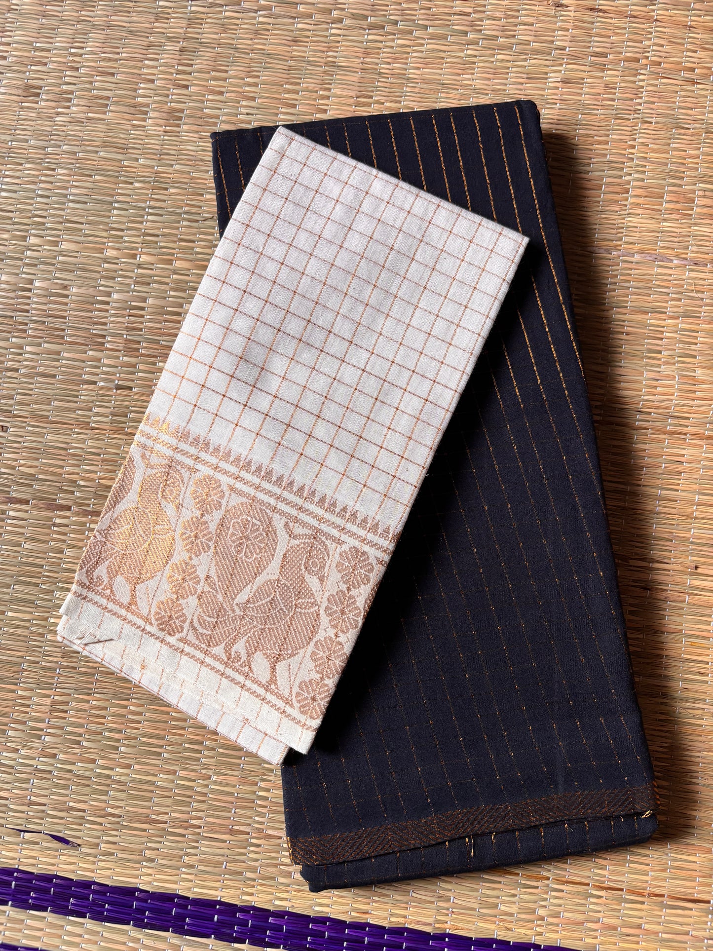 Tarangini : Sungudi Cotton zari kattam handloom Saree with Blouse TA11