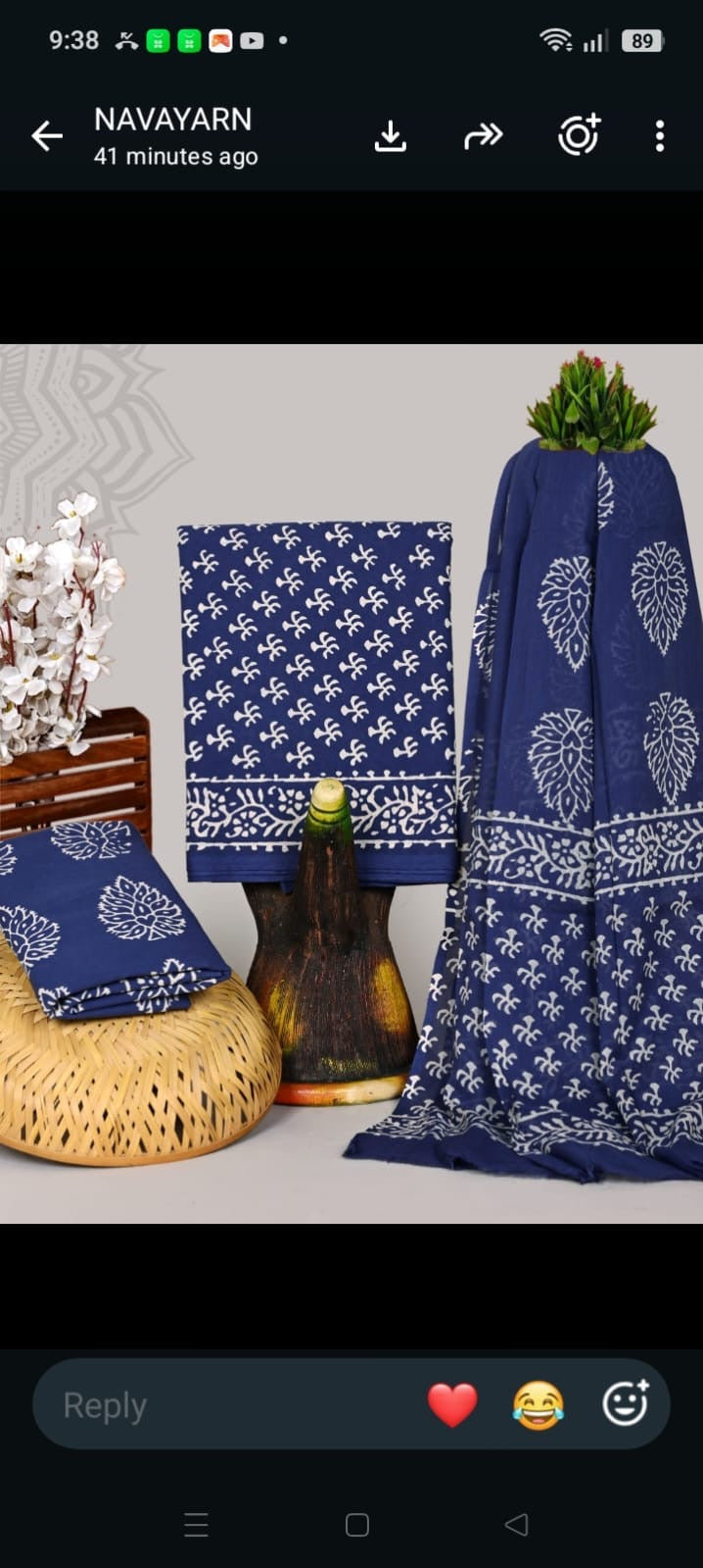 Jaipur block printed blue suit set