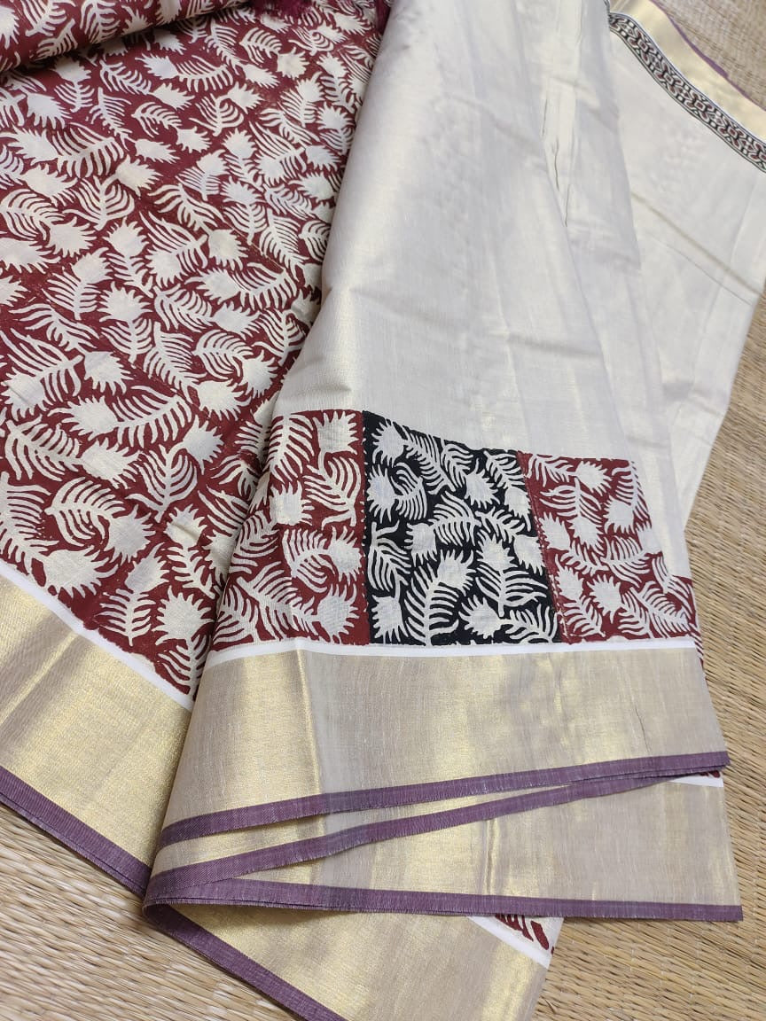 Sarvani premium Golden tissue Onam Set saree