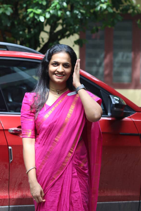 Tarangini Majenta handloom sungudi plain sarees, Sithara’s choice
