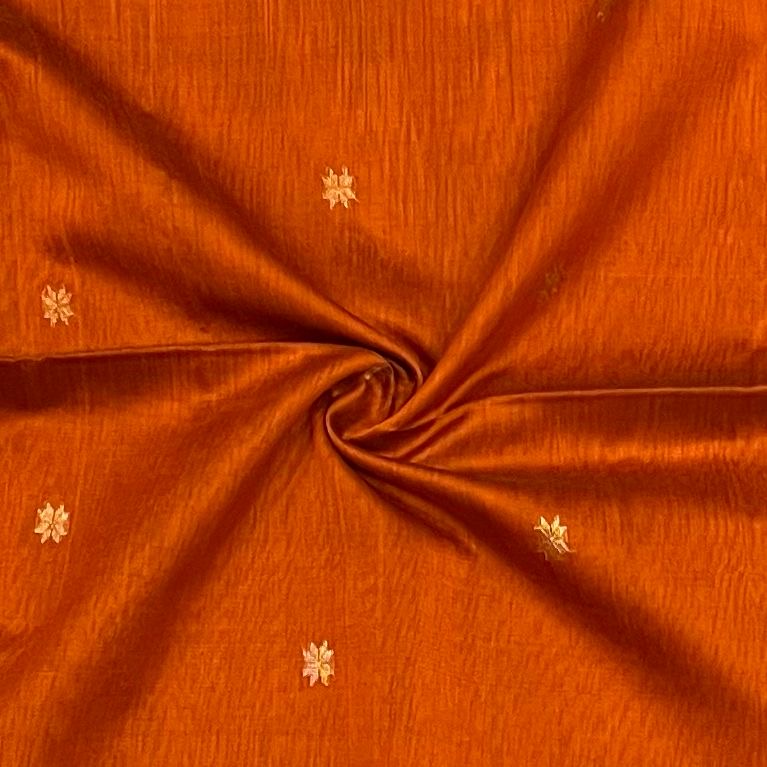 Kalyanika Maheshwari silk saree rust orange black combo