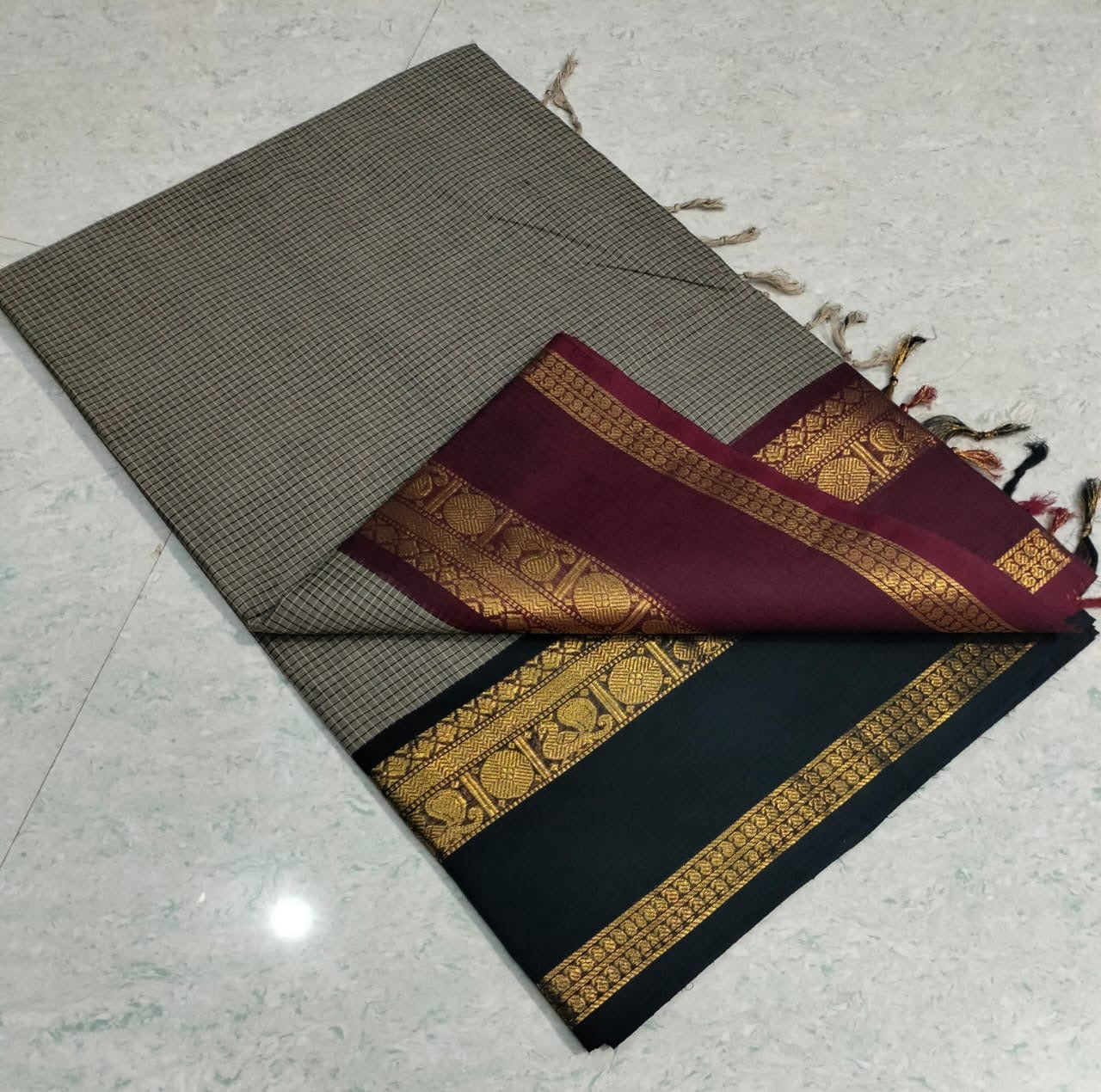 Sangita Kanchi ganga jamuna check Cotton sarees