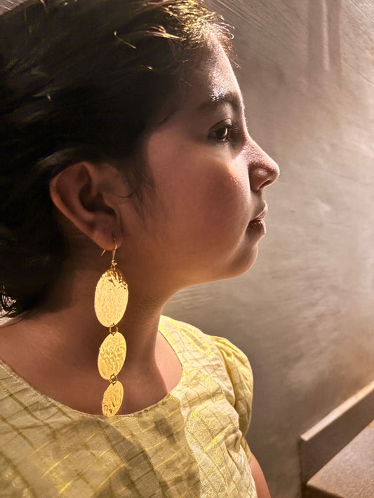 Anti Tarnish statement ear hangings