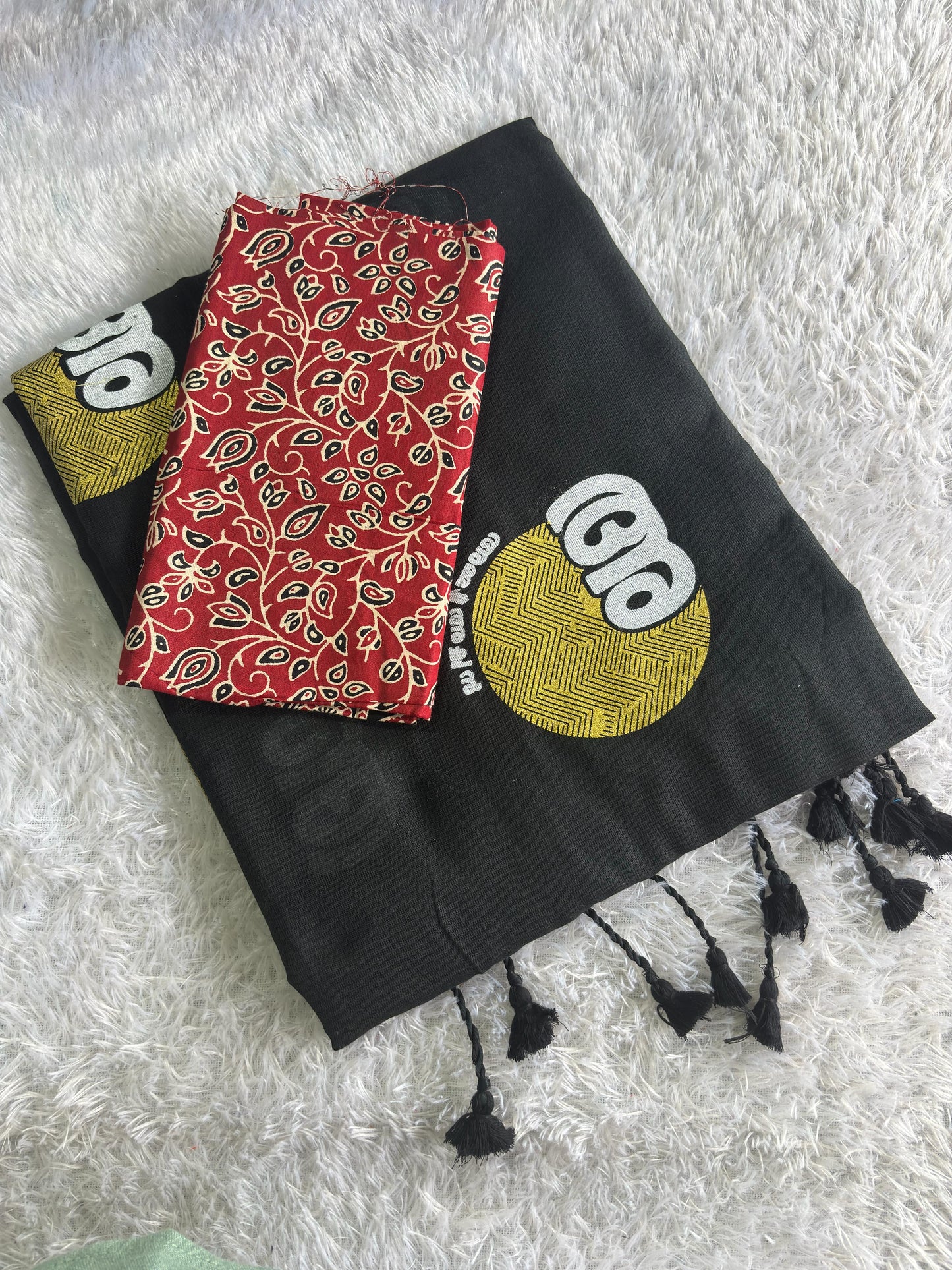 Malayalam font acha amma printed khadi cotton Saree