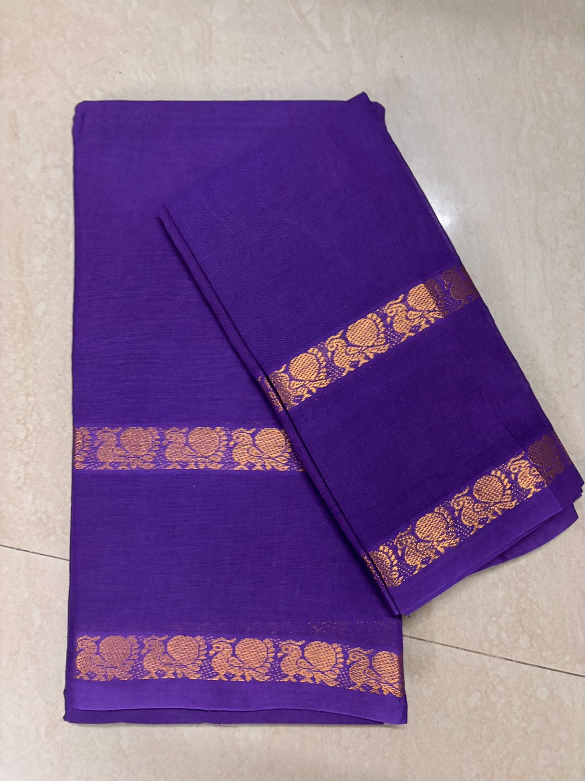 Tarangini Sungudi Cotton sarees with blouse violet