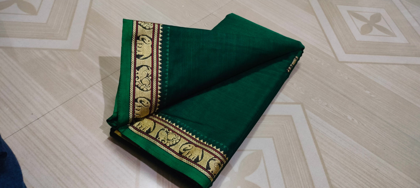 Vrinda Narayanpeth green Vintage Sarees