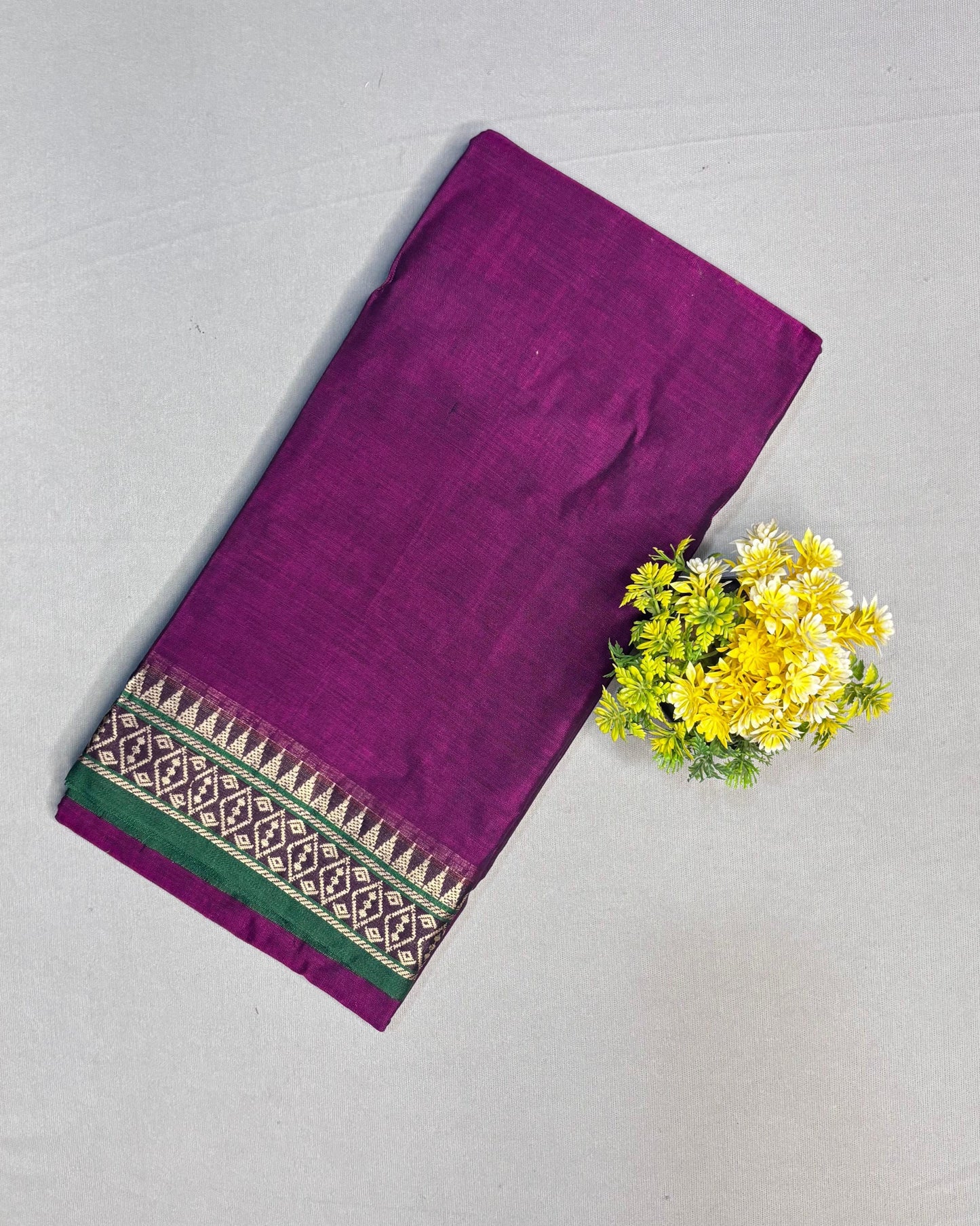Festive Purple Narayanpeth mercerised saree