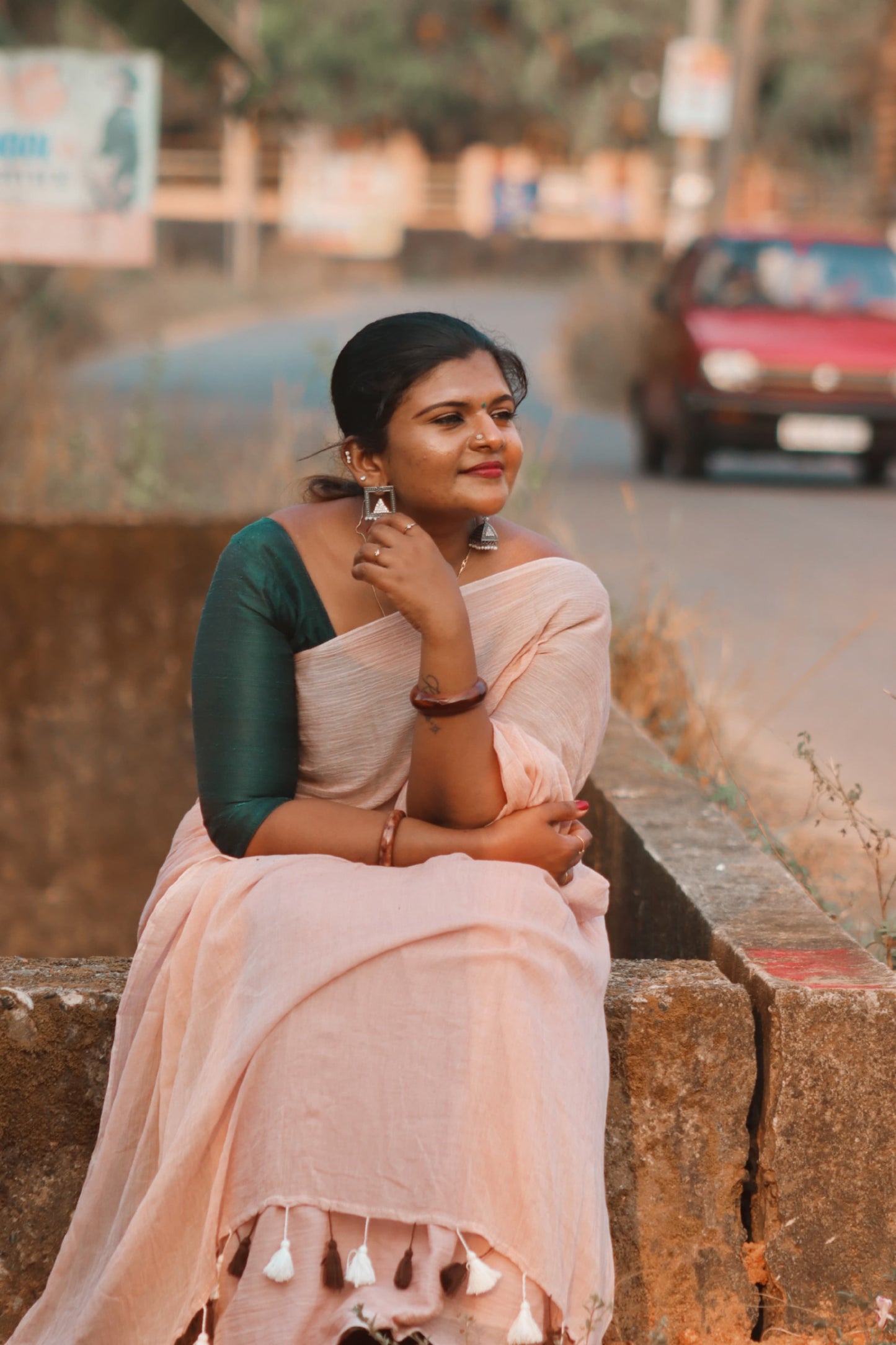 Viharika (विहारिका) Light Biscuit Brown Soft Cotton Sarees