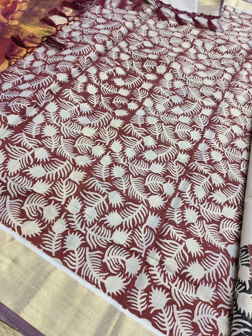 Sarvani premium Golden tissue Onam Set saree