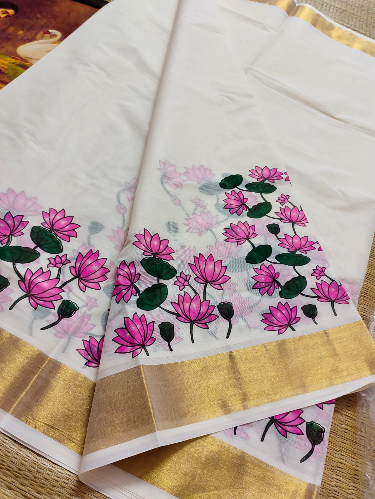 Lotus Theme Onam Kerala Set Sarees