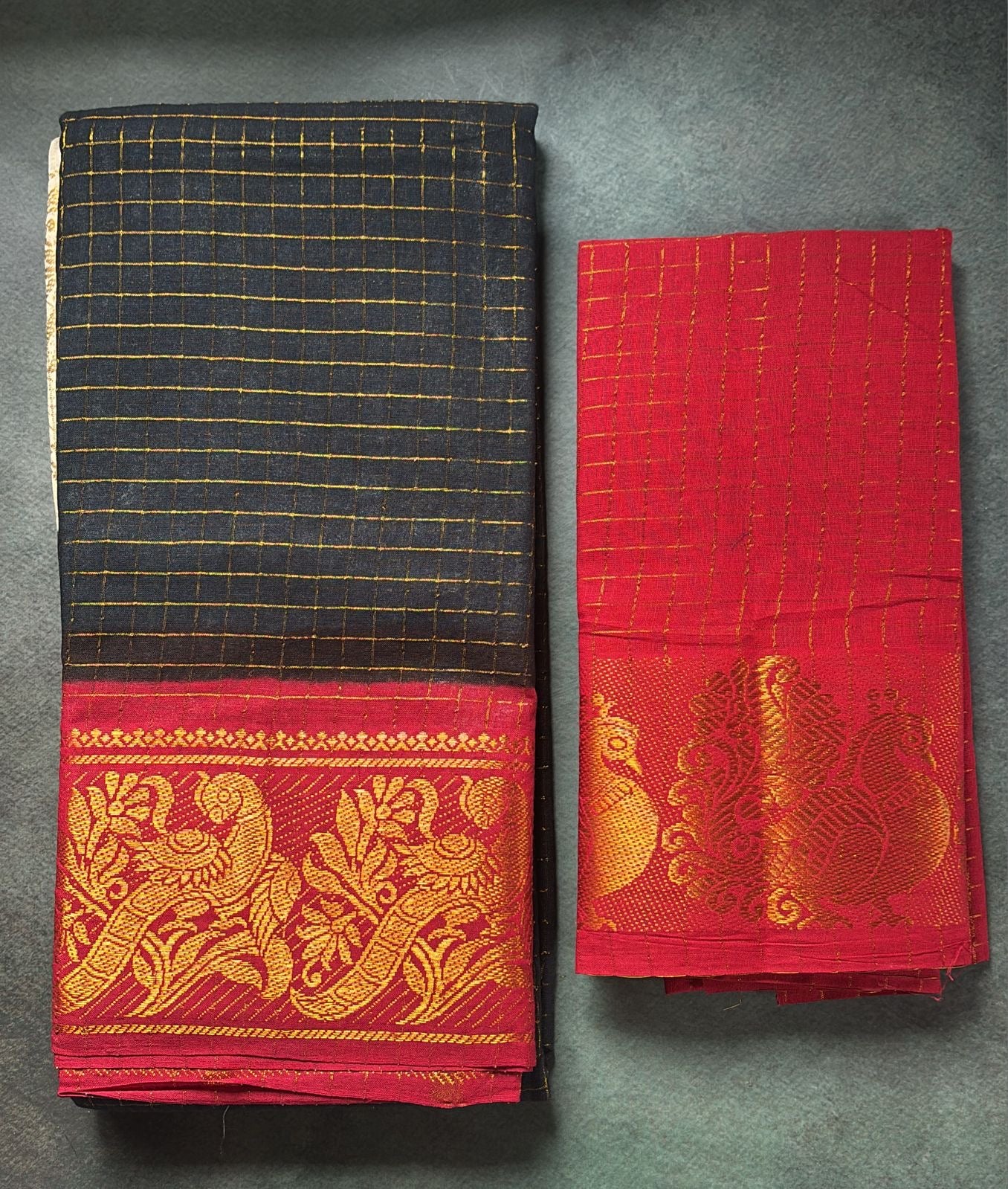 Tarangini ganga Jamuna zari kattam Sungudi Cotton Saree