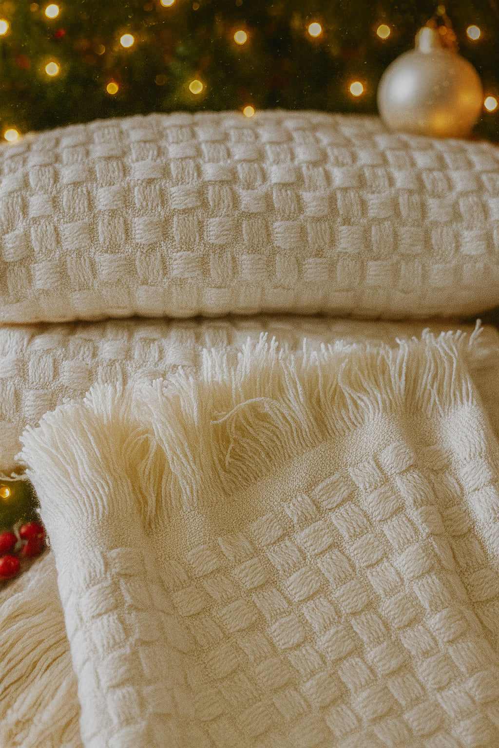 All-White Cozy Sofa Throw – Simple & Stylish
