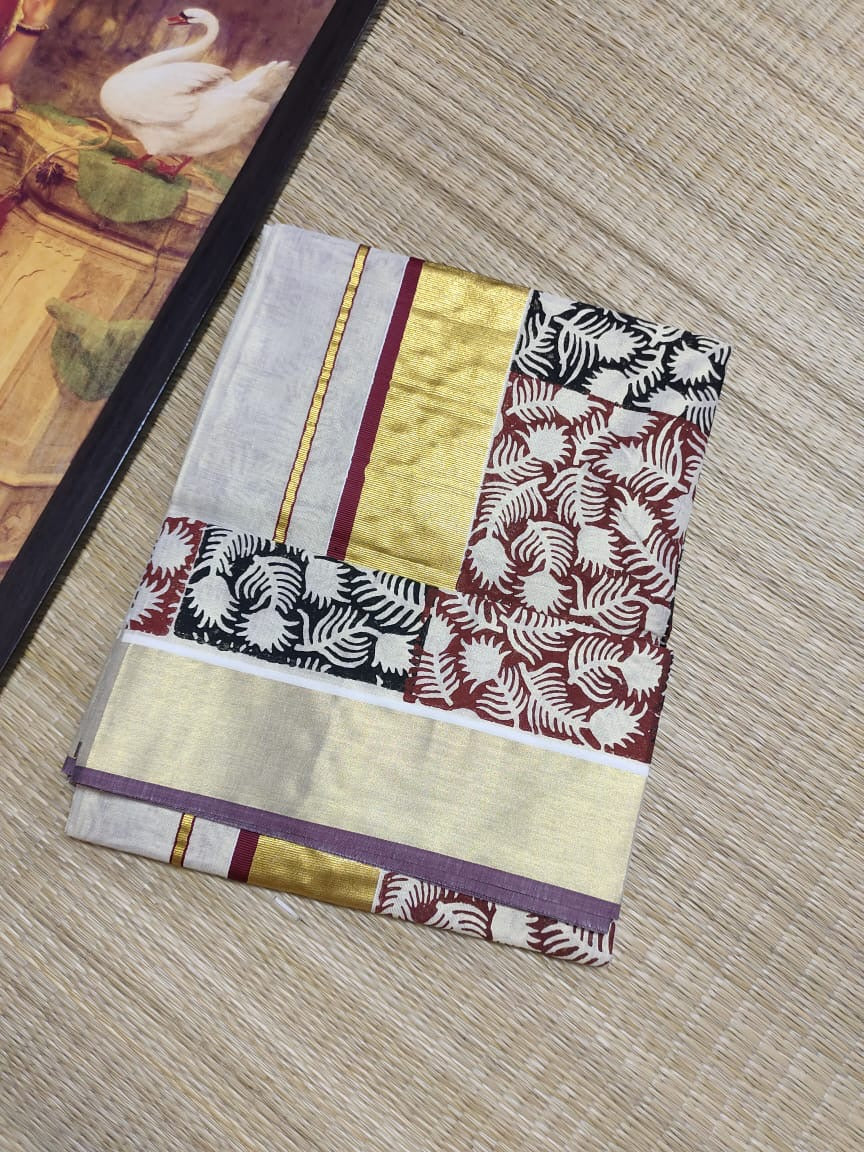 Sarvani premium Golden tissue Onam Set saree