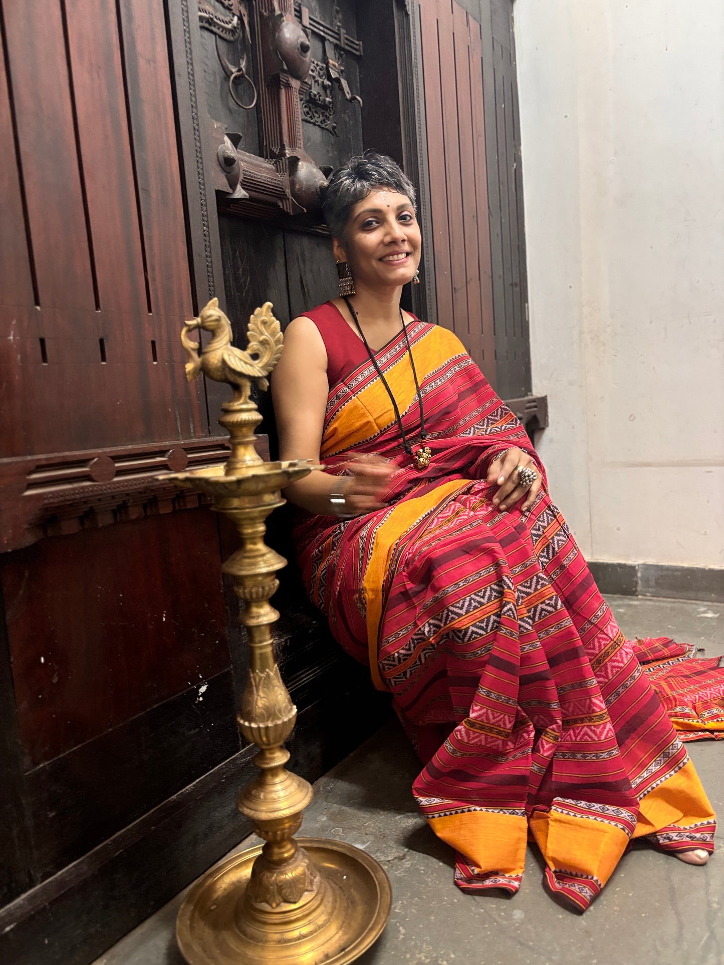 Rangini (रंगीनी) Shobana Manichitratazhu fame Dhaniyakhali Handloom Saree DHA02