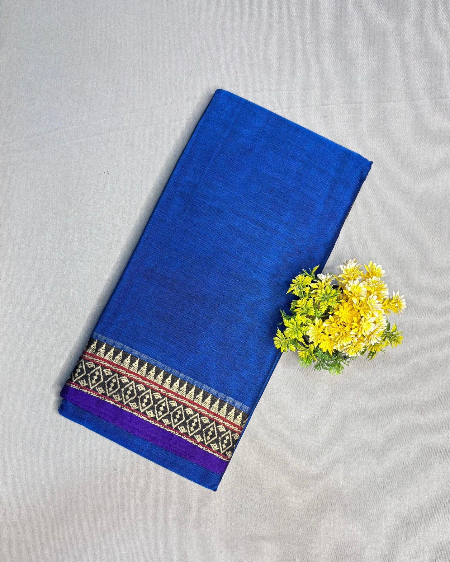 Festive Royal Blue Narayanpeth mercerised Cotton Saree