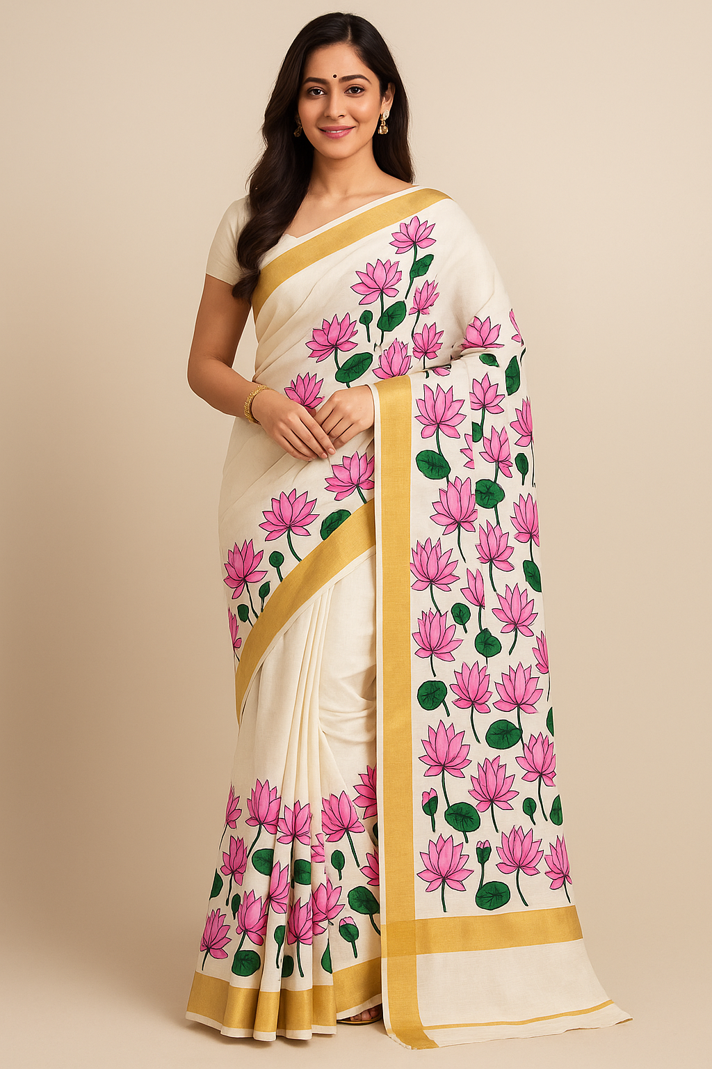 Lotus Theme Onam Kerala Set Sarees