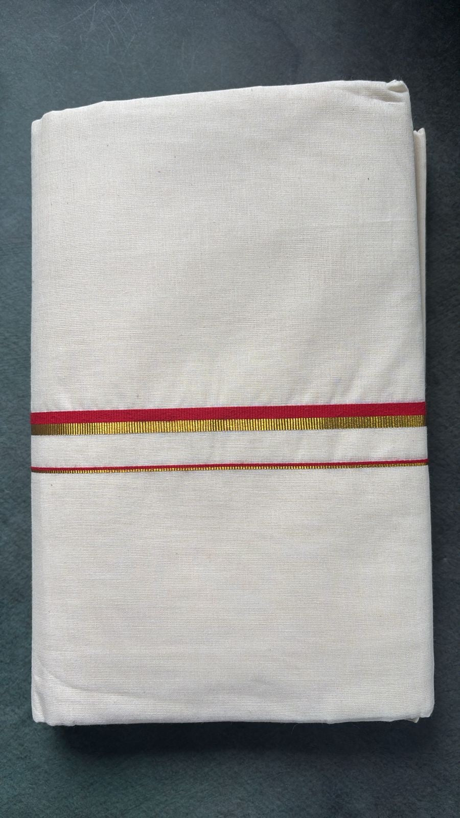 Sarvani red and golden puliyilakara set mundu
