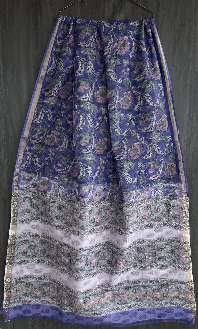 Kota doria Sarees violet dew