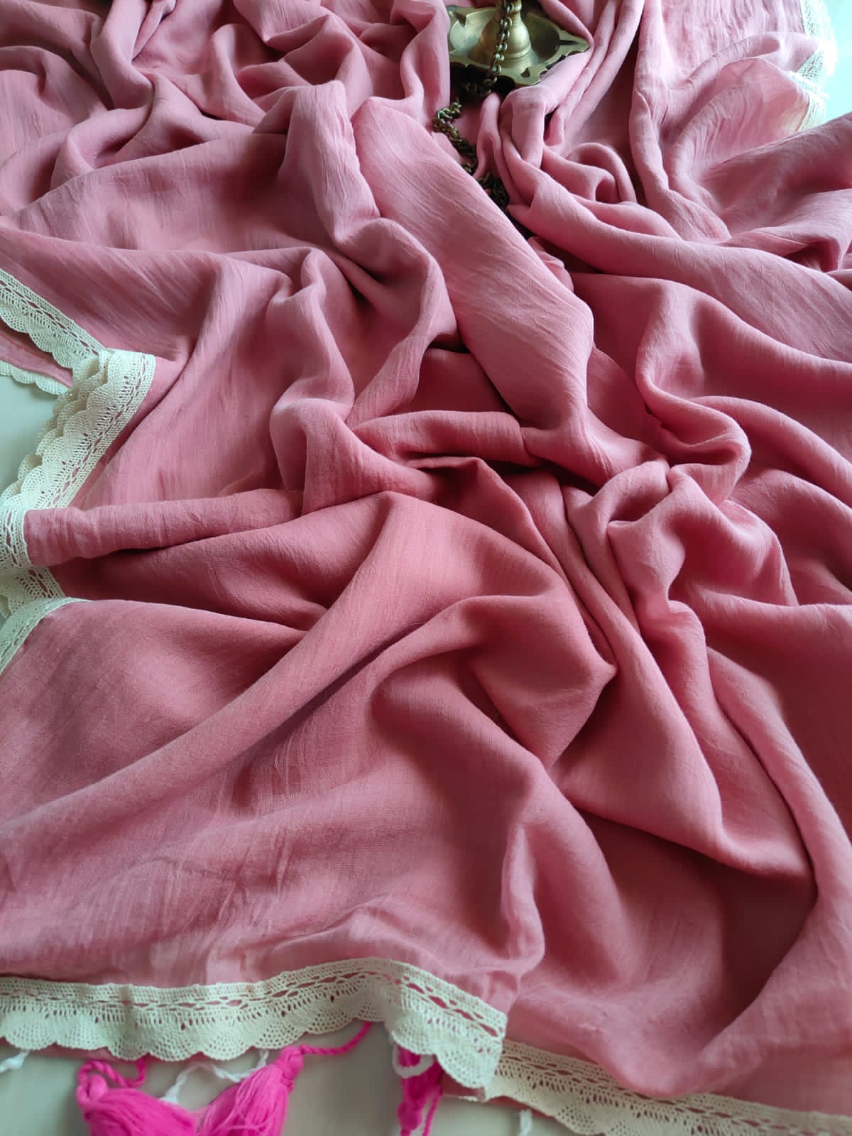 Viharika (विहारिका) Flowy lace: Powder Pink V04