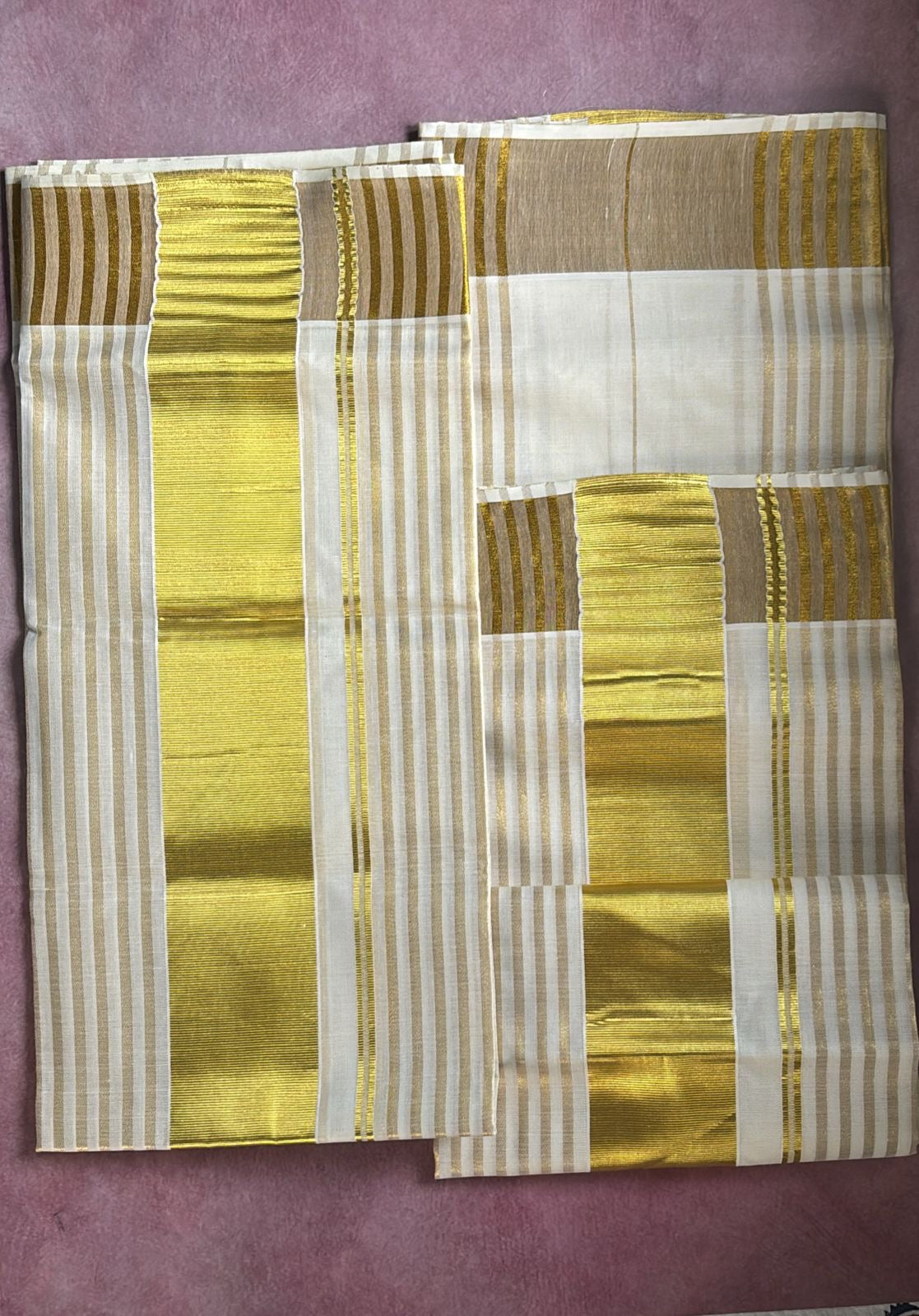 Sarvani Tissue stripes Single Set Mundu