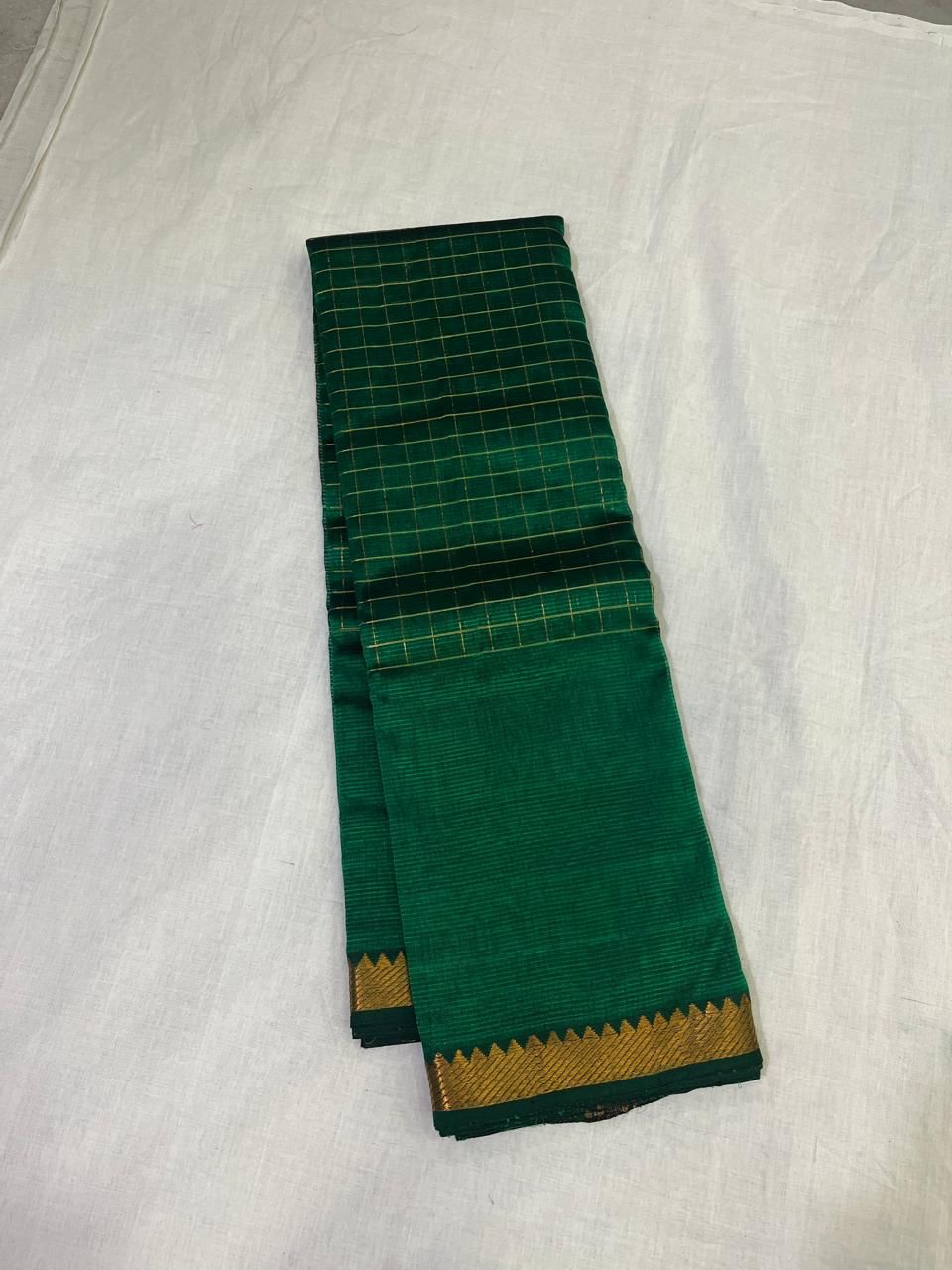 Mangalagiri pattu sarees Green