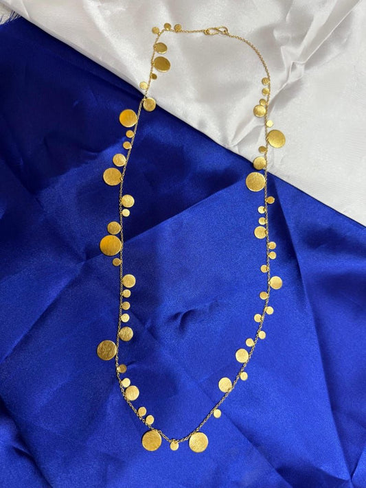 Anti Tarnish Brass Asymmetrical coin neck chain