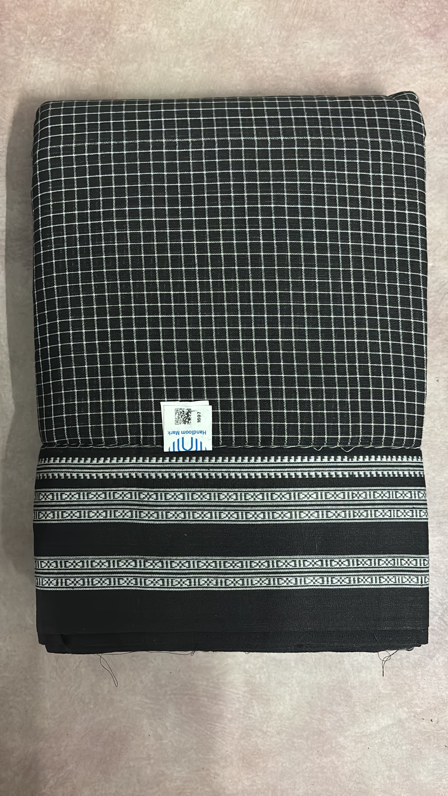 Gadi border Handloom Marked Patteda Aanchu black Saree