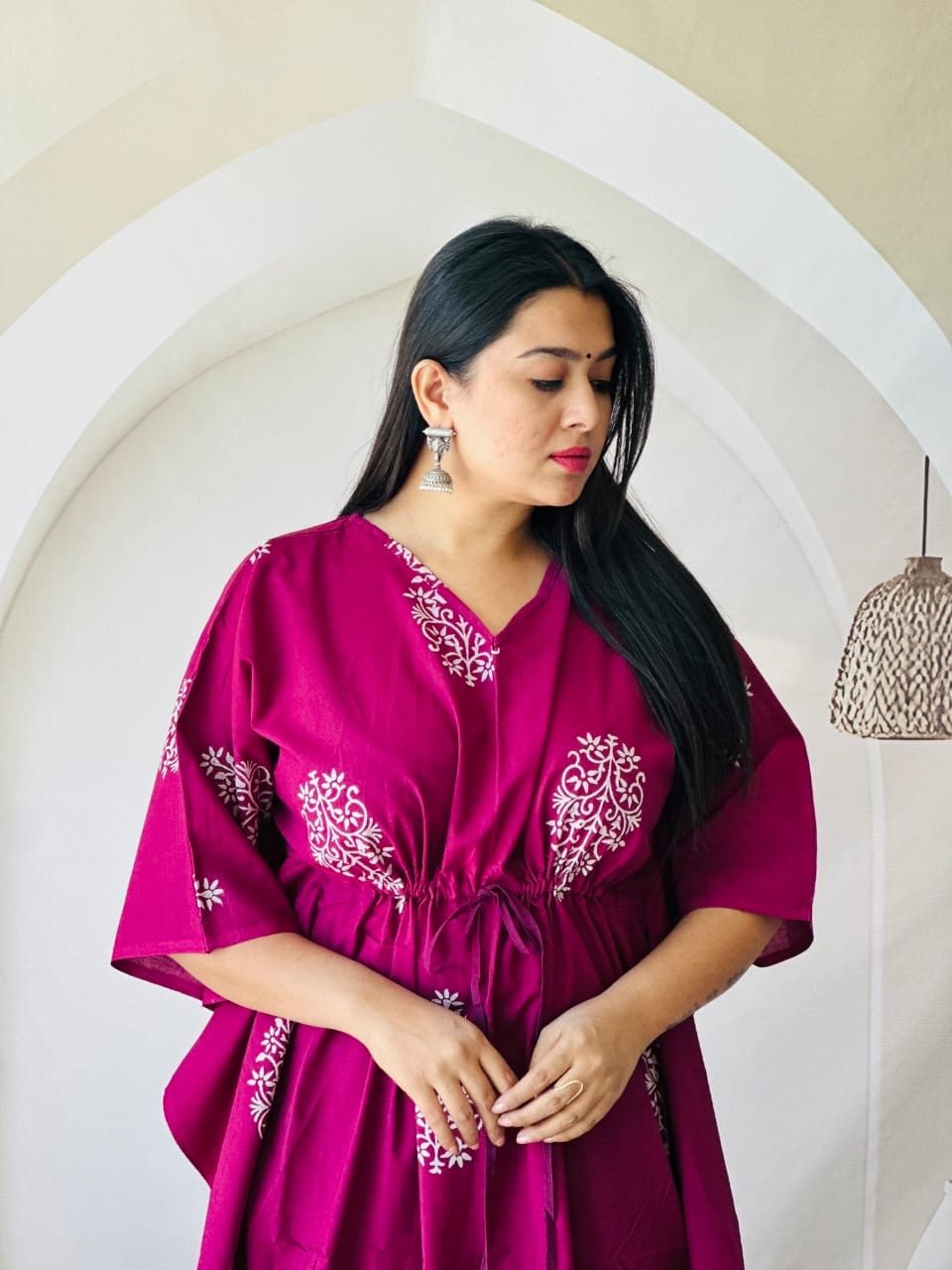 Grape Wine Shade Handblock printed pure cotton Kafthan Free size