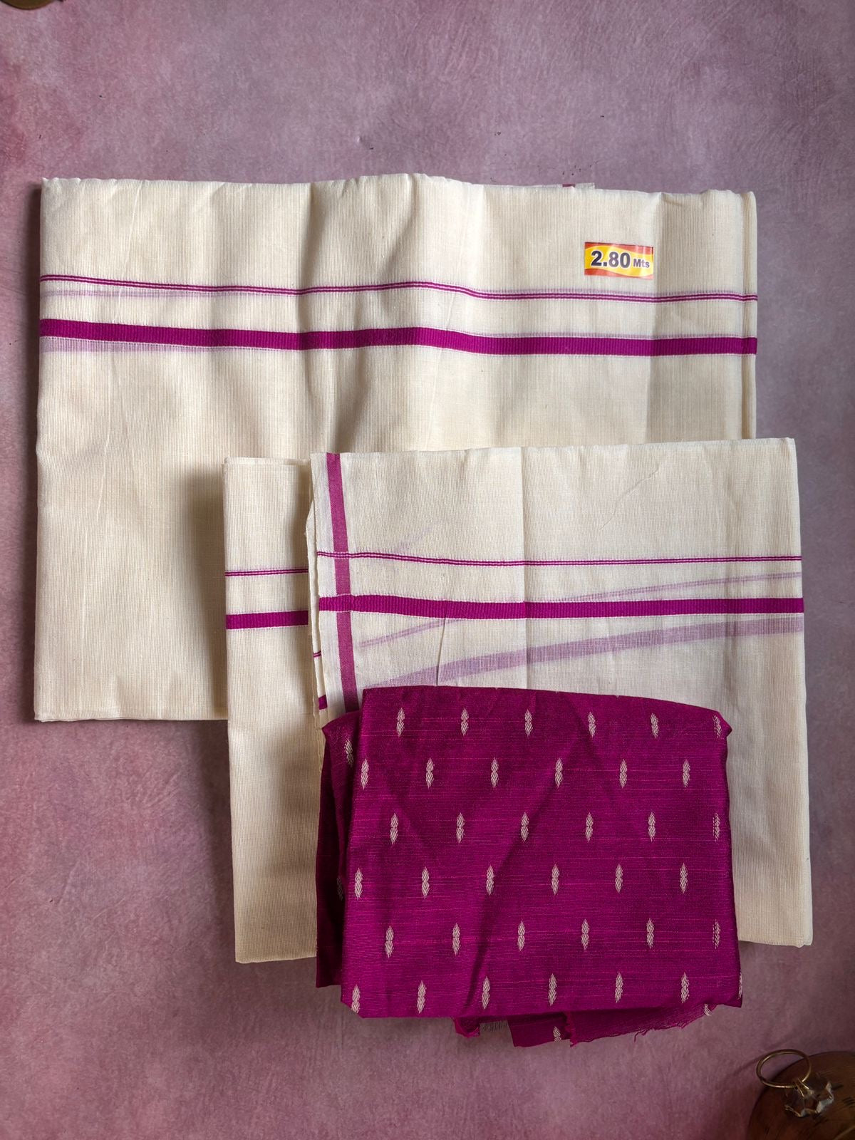 Puliyilakkara pure cotton set Mundu with blouse